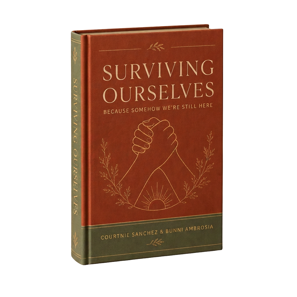 Hardcover of Surviving Ourselves: Because Somehow We're Still Here by Courtnie Sanchez and Bunni Ambrosia